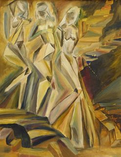 Peggy Page Nude Descending Staircase Painting