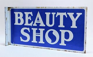Beauty Shop Double Sided Porcelain Sign