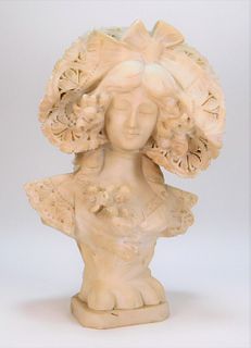 Adolfo Cipriani Young Women Alabaster Bust