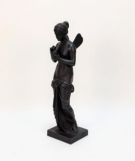J. Hjorth Black Basalt Neoclassical Psyche Statue