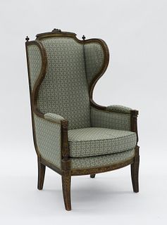 Fine Louis XVI Style Giltwood Bergere Chair