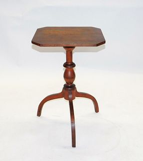19C New England Federal Maple Candle Stand