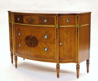 American Inlaid Mahogany French Style Commode