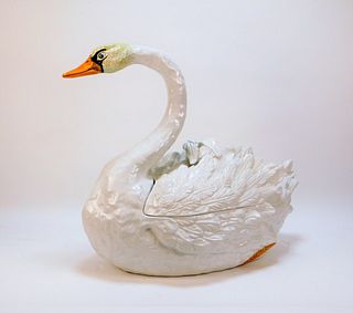 Meiselman Italian Porcelain Swan Covered Tureen