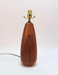 MCM Turned Wood Table Lamp