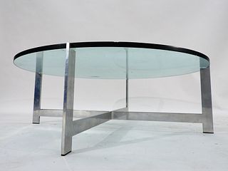 Mies van der Rohe Glass Aluminum Coffee Table