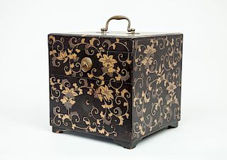 Japanese Black Lacquer and Parcel-Gilt Box