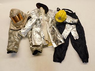 6PC Air National Guard Silver Fire Suit and Helmet