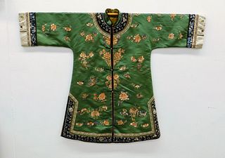 Chinese Qing Dynasty Forbidden Stitch Silk Robe