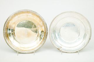 Gorham Monogrammed Silver Deep Cake Plate, and a Gorham Plate