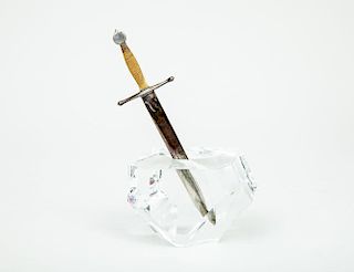 Steuben Silver and Cut-Glass 'Excaliber' Table Ornament/Letter Opener