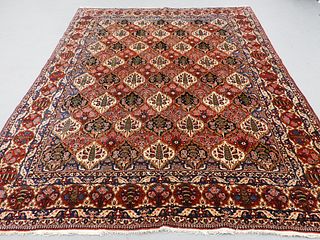 Antique Bakhtiari Pictorial Carpet Rug