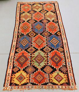 Antique Shirvam Kilim Geometric Flat Weave Rug