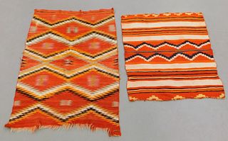2 Navajo Eye Dazzler Flat Weave Rugs