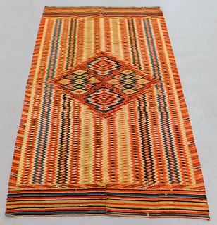 Mexican Serape Geometric Flat Weave Rug