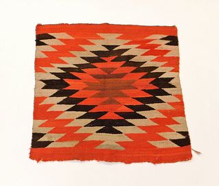 Navajo Red and Brown Geometric Flat Weave Rug