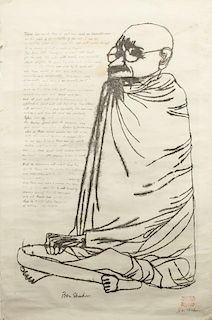 After Ben Shahn (1898-1969): Gandhi