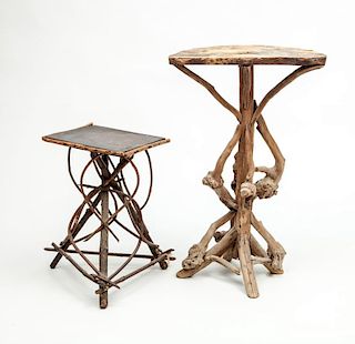 Three Twig Tables and a Twig Stool