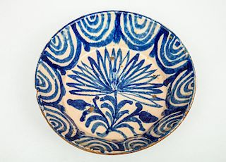 Spanish Tin-Glazed Terracotta Bowl, 18th Century