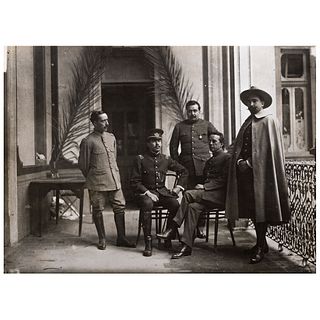 CASASOLA, General Ramón Hay y F. Iturbe con delegados de la Convención de Aguascalientes, 1914, Unsigned, Silver / gelatin, 4.9 x 6.6" (12.5 x 17cm)