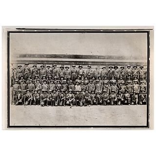 UNIDENTIFIED PHOTOGRAPHER, El general Villa con sus Dorados. División del Norte, Unsigned, Vintage print, 4.7 x 6.7" (12 x 17.2 cm)