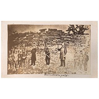 AGUSTÍN PERAIRE, Fusilamiento del Emperador Maximiliano de Habsburgo, 1867, Unsigned, Carte de visite, 2.4 x 4.1" (6.3 x 10.5 cm)
