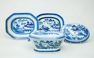 Canton Porcelain Tureen and Cover