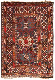 Antique Caucasian Lesghi Star rug , 3 ft 4 in x 5 ft