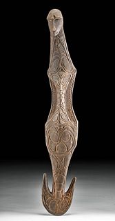 20th C. Papua New Guinea Sepik Wood Ancestor Hook