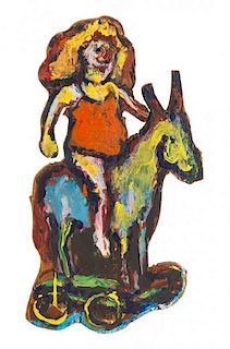 * June Leaf, (American, b. 1929), Untitled (Girl on Horse)