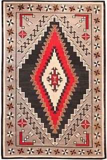 LARGE ANTIQUE AMERICAN NAVAJO CARPET , 8 ft 4 in x 12 ft 8 in