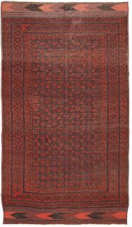 ANTIQUE BALOUCH MAIN CARPET , CENTRAL ASIA , 5 ft 8 in x 9 ft 7 in