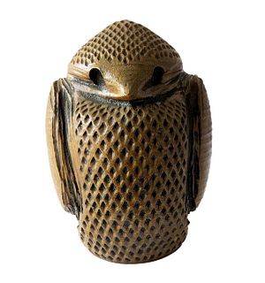 1970s Stout Stoneware Owl Sculpture by Louis Mclean