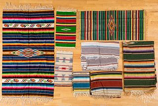 Eight Southwest and Mexican weavings