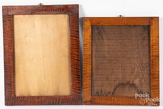Two tiger maple frames, 19th c., etc.