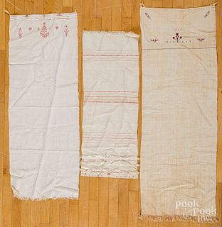 Three Pennsylvania embroidered show towels