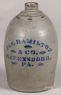 Western Pennsylvania stoneware jug, 19th c.