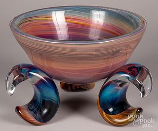 Art glass centerpiece bowl