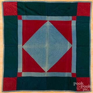 Amish diamond in square quilt, early 20th c.