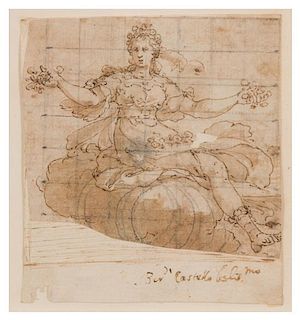 * Bernardo Castello, (Italian, 1557-1629), A Roman Goddess, Possibly Flora