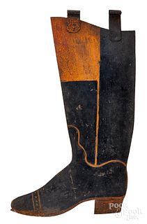 Painted sheet iron boot trade sign, late 19th c.