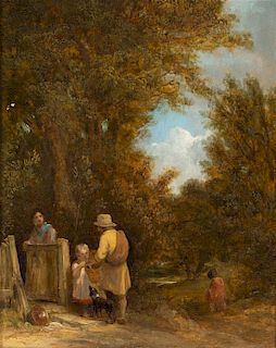 * Attributed to William Mulready, (British, 1786-1863), A Traveler in a Landscape