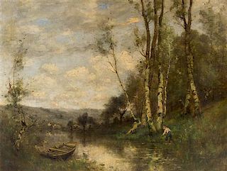 * After Jean-Baptiste-Camille Corot, (French, 1796-1875), View of the Louvre River