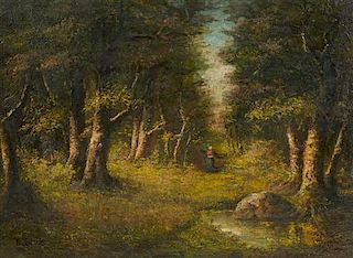 * Narcisse-Virgil Diaz de la Pena, (French, 1808-1876), Figures Gathering Wood in the Forest