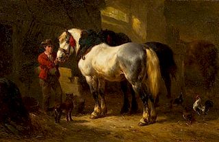 * Wouterus Verschuur, (Dutch, 1812-1874), Groom with Horses