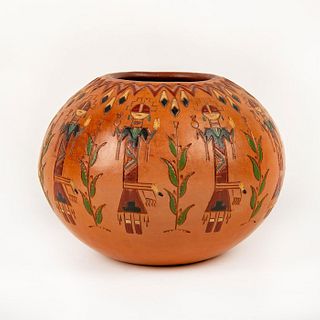 Native Amercian Navajo Yei Clay Pottery, Irene White