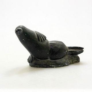 Inuit Tribal Soapstone/Regional Stone Figure Sculpture, Seal Sea Lion