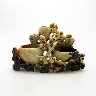 Vintage Chinese Hand Carved Soapstone/Regional Stone Vase Group