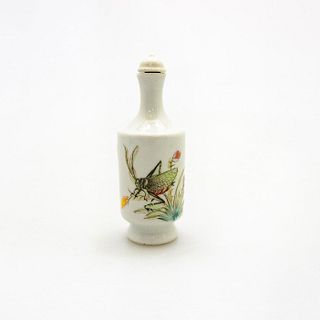 Chinese Vintage Snuff Bottle, Cricket Of Longevity