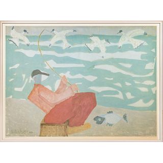 Framed Milton Avery Art Museum Poster, Red Fisherman 1950